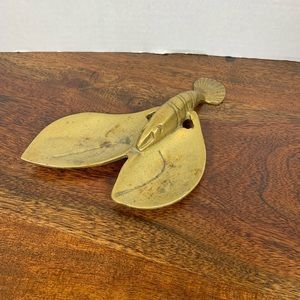 Vintage Penco Brass Lobster Trinket Nut Dish Tray Crawfish Nautical Ocean EUC